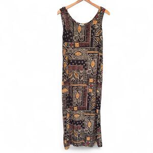 Vintage Style Studio  Abstract Geometric Maxi Dress size L